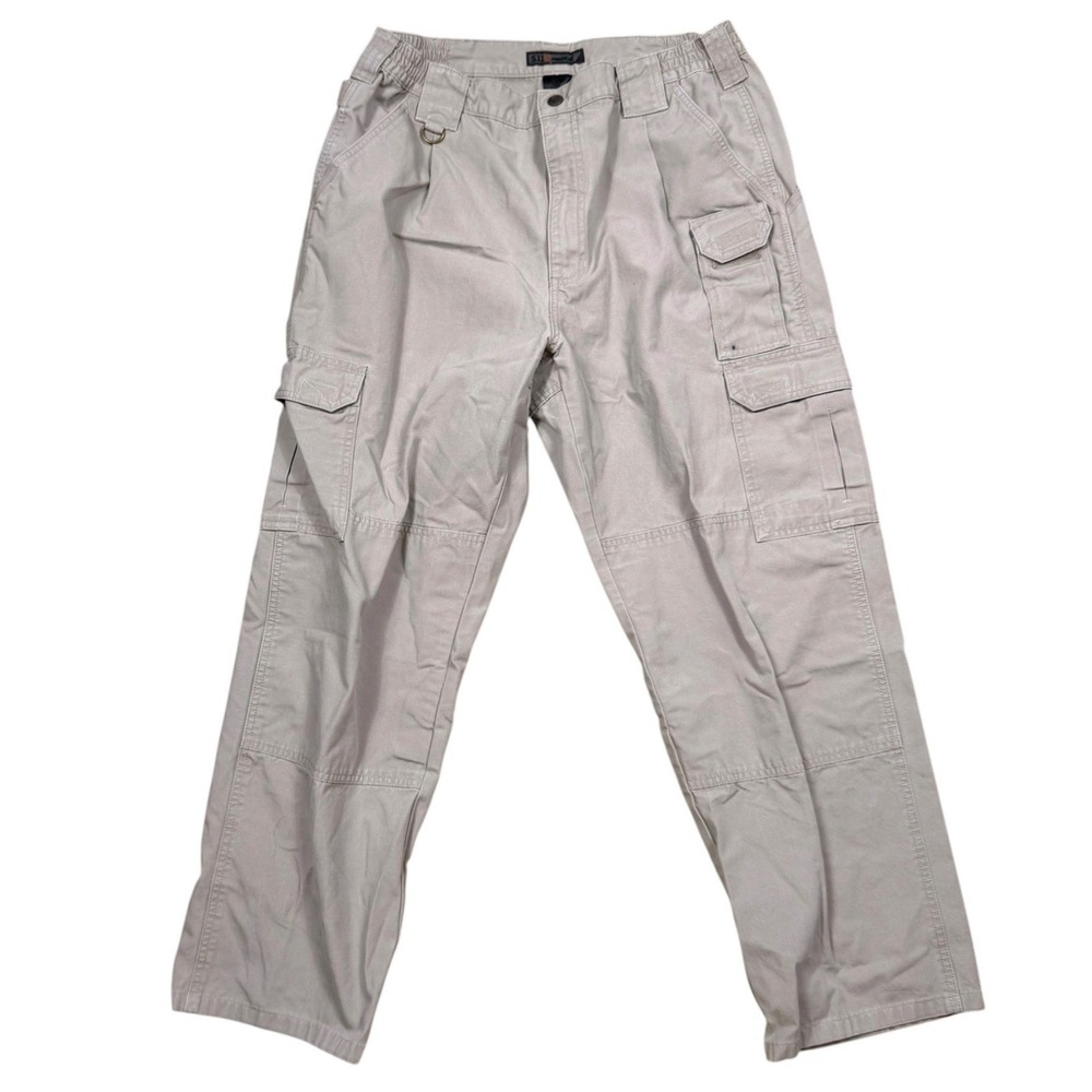 5.11 Tactical Khaki Cargo Canvas Utility Pants 34x32 Mens Hiking Workwear Tan
